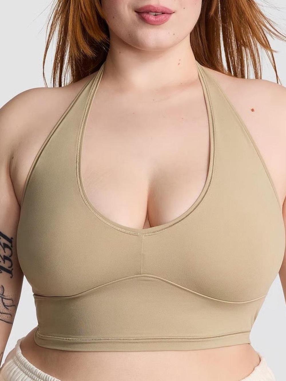 PINK Victoria's Secret Nude Halter Bralette Crop Top